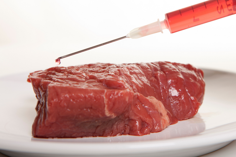 Inyección de agua en los productos cárnicos